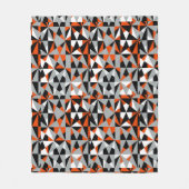 Geometric Bold Retro Funky Orange Gray Schwarz-wei Fleecedecke (Vorderseite)