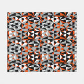 Geometric Bold Retro Funky Orange Gray Schwarz-wei Fleecedecke (Vorderseite (Horizontal))