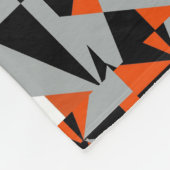 Geometric Bold Retro Funky Orange Gray Schwarz-wei Fleecedecke (Ecke)
