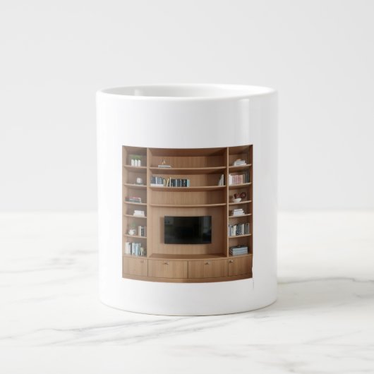 Geometric Bookcase Built-in Architectural Detail & Jumbo-Tasse (Vorderseite)