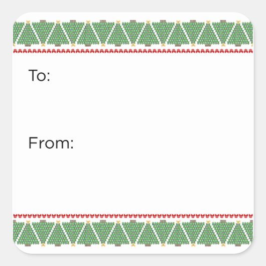 Geometric Bow Christmas Tree Sticker (Vorderseite)