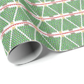 Geometric Bow Christmas Tree Wrapping Paper Geschenkpapier (Rolleneckpunkt)