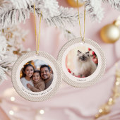 Geometric Brown and White Scandinavian 2 Photos Keramik Ornament