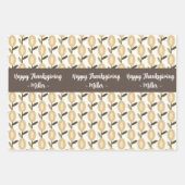 Geometric Brown Florals Individuelle Name Geschenkpapier Set (Vorderseite 3)
