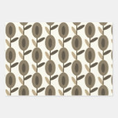 Geometric Brown Florals Individuelle Name Geschenkpapier Set (Vorderseite)