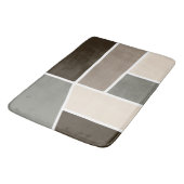Geometric Brown, Taupe, Gray and Ivory Badematte (Schrägansicht)