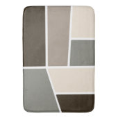 Geometric Brown, Taupe, Gray and Ivory Badematte (Vorderseite Vertikal)