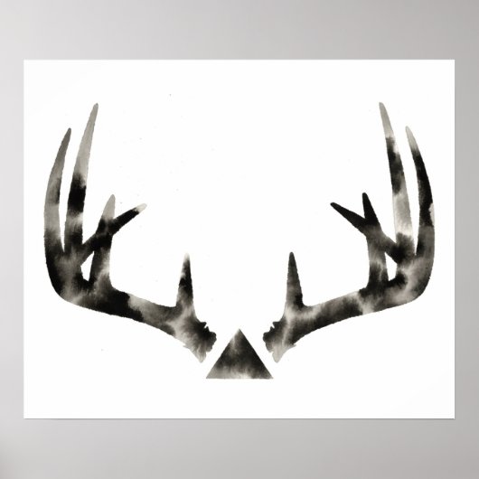 Geometric Buck Antler Wasserfarbe Poster (Vorne)