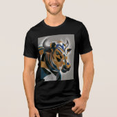 Geometric Bull Art  Tri-Blend Shirt (Vorderseite)
