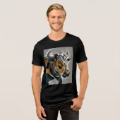 Geometric Bull Art  Tri-Blend Shirt (Vorderseite voll)