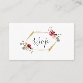 Geometric Burgundy Blume Greenerity Wedding RSVP Begleitkarte