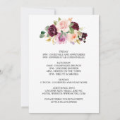 Geometric Burgundy Floral Bachelorette Weekend Einladung (Rückseite)