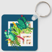 Geometric Cactus succulents Planter Terrarium Schlüsselanhänger (Rückseite)