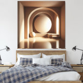 Geometric Calm – Minimalist Architecture Leinwanddruck (Insitu (Schlafzimmer))