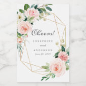 Geometric Cheers Mini Wine Bottle Labels Weinetikett (Einzelnes Label)