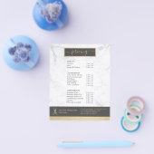 Geometric Chic Gold Scissors Marmorhaar Stylist Flyer (Einzeln)