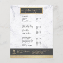 Geometric Chic Gold Scissors Marmorhaar Stylist Flyer