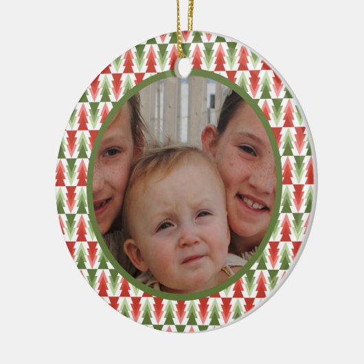 Geometric Christmas Tree Grove Keramik Ornament (Links)
