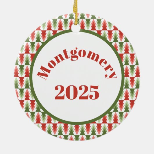 Geometric Christmas Tree Grove Keramik Ornament (Hinten)