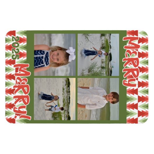 Geometric Christmas Tree Grove Magnet (Horizontal)