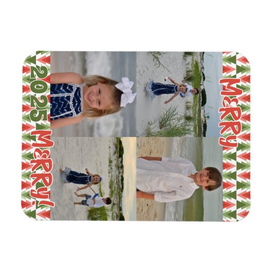 Geometric Christmas Tree Grove Magnet (Horizontal)