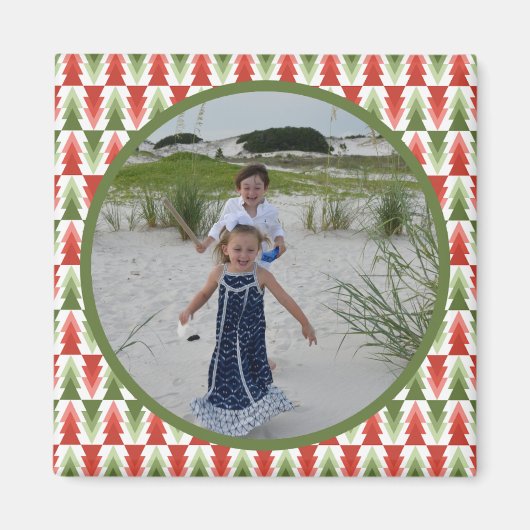 Geometric Christmas Tree Grove Magnet (Vorne)
