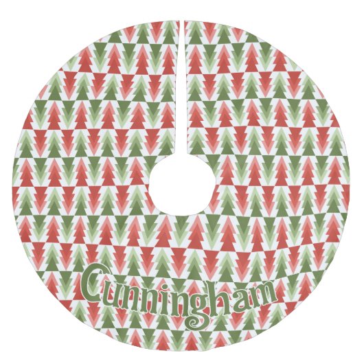 Geometric Christmas Tree Grove Polyester Weihnachtsbaumdecke (Vorderseite)