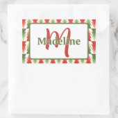 Geometric Christmas Tree Grove Rechteckiger Aufkleber (Tasche)