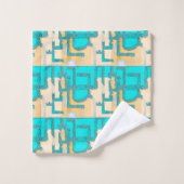  Geometric Color‑Blocked Motif Modern Badhandtuch Set (Waschlappen)