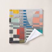 Geometric Color‑Blocked Motif Modern Badhandtuch Set (Waschlappen)