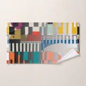 Geometric Color‑Blocked Motif Modern Badhandtuch Set (Handtuch)