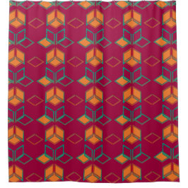 Geometric Color‑Blocked Motif Modern Duschvorhang