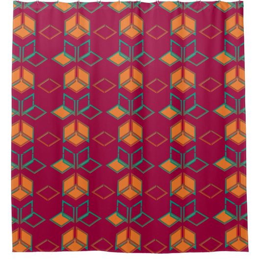 Geometric Color‑Blocked Motif Modern Duschvorhang (Vorderseite)