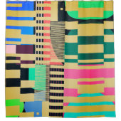 Geometric Color‑Blocked Motif Modern Duschvorhang (Vorderseite)