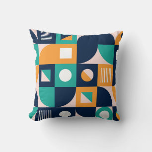 Geometric color composition template with abstract kissen