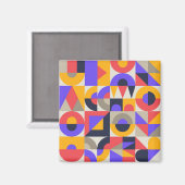 Geometric Colored shapes Magnet (Vorderseite/Rückseite)