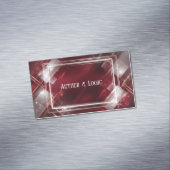 Geometric Crimson Red Silver Frame Luxury Magnetische Visitenkarte (Beispiel)
