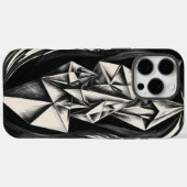 Geometric Crystal Black and White iPhone Case (Rückseite (Horizontal))