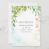 Geometric Crystal Greenerenerary Garden Wedding Fo Save The Date (Vorderseite)