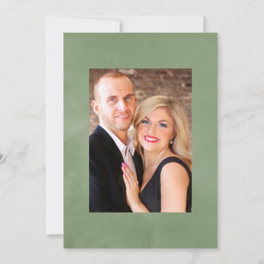 Geometric Crystal Greenerenerary Garden Wedding Fo Save The Date (Rückseite)