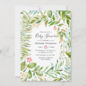 Geometric Crystal Greenery Baby Shower Einladung (Vorderseite)