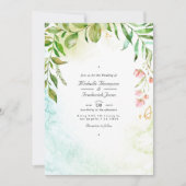 Geometric Crystal Greenery QR Code RSVP Wedding Einladung (Vorderseite)