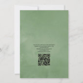 Geometric Crystal Greenery QR Code RSVP Wedding Einladung (Rückseite)