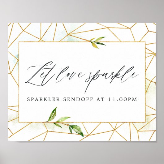 Geometric Crystal Wedding Lass Liebe Sparkle Poster (Vorne)