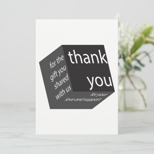 Geometric Cube High Tech Wedding Geschenk Vielen D Dankeskarte (Stehend Vorderseite)