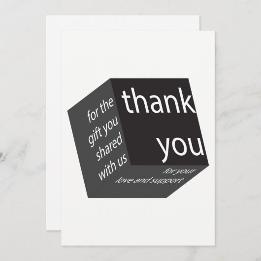 Geometric Cube High Tech Wedding Geschenk Vielen D Dankeskarte (Vorne/Hinten)