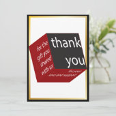 Geometric Cube Red | Black High Tech Hochzeitsgesc Dankeskarte (Stehend Vorderseite)