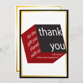 Geometric Cube Red | Black High Tech Hochzeitsgesc Dankeskarte (Vorne/Hinten)