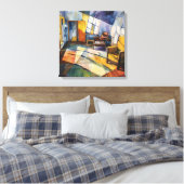 Geometric Cubist Sunlight Interior Leinwanddruck (Insitu (Schlafzimmer))
