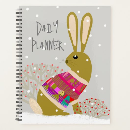 Geometric Cute Rabbit Daily Planner Planer (Vorderseite)